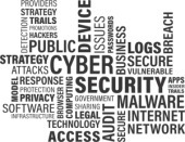 image avec mots mêlés et mots en gras plus voyant comme internet, cybersecurity, business, strategy